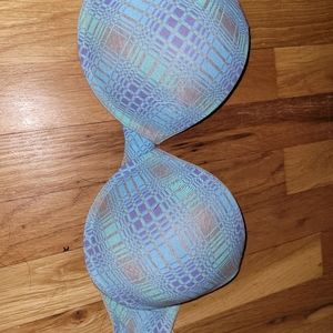 Blue plaid bra